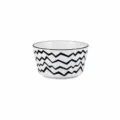 Bol à riz en céramique minimaliste avec motif de vagues noir et blanc, 11 cm de diamètre. - Bols tendance 4,5 pouces / 1 Pièce/Paquet / Vague