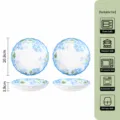 Piatti Piani in Ceramica Loto da 8 Pollici Set di 2 Motivo Ortensia Blu Cucina Tavola - 8 Pollici Ortensia 2 Pezzi