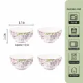 Set di 4 ciotole in ceramica loto 4.5 pollici glicine viola ciotola di riso stoviglie - 4,5 Pollici / Violetto / Confezione da 4