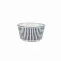 Bol à riz en céramique de style japonais avec bandes verticales noires, 4,5 pouces, 450 ml. - Bols tendance 4,5 pouces / 1 Pièce / Rayures Verticales