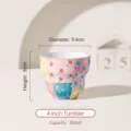 Tasse tasse en céramique patchwork colorée 300ml, modèle de vaisselle sous glaçure. - Tasse en forme de calebasse de 4 pouces / Patchwork Coloré