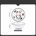 Deliziosa insalatiera in ceramica con design di mucca, 6,25 pollici, ideale per la cucina. - Insalatiera stile loto da 6,25 pollici