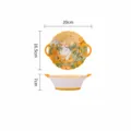 Bol en ceramique avec motif de lapin mignon et fleurs double oreillettes 600ml 20cm - Bol festonné avec anses 7,5 pouces