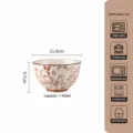 Bol a lotus en ceramique 4.5 pouces motif de pie glacee vaisselle de cuisine bol - Bol à Bord Lotus / 4,5 Pouces / Glaçage Blanc Lait Pie et Branche