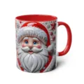 3D Santa Claus Ceramic Mug Festive Coffee Cup Red Handle Holiday Gift Kitchen Drinkware - 65