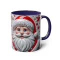 3D Santa Claus Ceramic Coffee Mug with Blue Handle Festive Holiday Drinkware Variant - 69