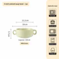 Bol à soupe en céramique vert crème à deux anses 4 pouces 350ml variante vaisselle cuisine - Vert Laiteux