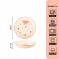 Piatto in ceramica da 7 pollici con fiocco rosa e motivo a cuore, ideale per la cucina. - Piatto nuovo stile da 7 pollici