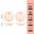 Lot de 2 assiettes plates en ceramique de 8 pouces avec motif de noeud et coeur - Assiette de 8 Pouces Lot de 2
