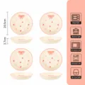 Lot de 4 assiettes en céramique 8 pouces, motif nœud et cœur, vaisselle durable. - Assiette de 8 Pouces Lot de 4