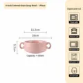 Bol à soupe en céramique rose avec deux poignées 16cm 350ml bol en porcelaine micro-ondes - Violet Foncé