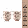 4.5 inch lotus edge ceramic bowls 8 pack, glazed floral tableware for home kitchen use. - Lotus Rim Bowl / 4.5 Inch 8 Pack / Milky White Glaze Magpie and Branch