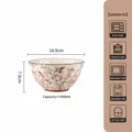 6-inch ceramic lotus bowl with bird branch pattern, 1000ml capacity, oven microwave safe. - Lotus Rim Bowl / 6 Inches / Milky White Glaze Magpie and Branch