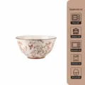 7.5 inch lotus rim ceramic bowl with bird floral design, large capacity 1500ml soup serving. - Lotus Rim Bowl / 7.5 Inch / Milky White Glaze Magpie and Branch