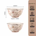 Set of two 7.5 inch ceramic lotus bowls featuring underglaze bird and floral art. - Lotus Rim Bowl / 7.5 Inch 2 Pack / Milky White Glaze Magpie and Branch