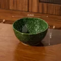 Bol en céramique mouchetée vert de 6 pouces, capacité de 800ml, vaisselle élégante pour cuisine. - Bol à Yaourt de 6 Pouces / Vert