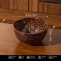 Bol à yaourt en céramique de 6 pouces, design moucheté brun miel, compatible micro-ondes. - Bol à Yaourt de 6 Pouces / Brun Miel