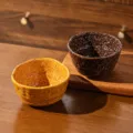 Bol en céramique irrégulier lot de 2 pièces, orange et marron sucre, 350ml de vaisselle - Bol Irrégulier de 4.5 Pouces / Lot de 2 / Brun Miel + Orange