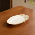 Assiette ovale en ceramique de 10 pouces vaisselle retro pour la cuisine a la maison - Plat Ovale de 10 Pouces - Changement de Four Roman