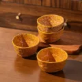 Bol à riz en céramique irrégulière orange lot de 4 avec des taches, 4.5 pouces 350ml. - Bol Irrégulier de 4.5 Pouces / Lot de 4 / Orange