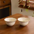 Set de bol à nouilles en céramique rétro, bol de riz vintage 6 pouces pour la cuisine. - Bol à Soupe de 6 Pouces Set de 2 - Changement de Four Roman