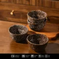 Lot de 4 bols en céramique irréguliers, 350ml bol émaillé marron tacheté pour riz et desserts. - Bol Irrégulier de 4.5 Pouces / Lot de 4 / Brun Miel
