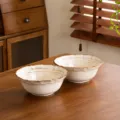 Bol à Riz en Céramique Rétro 8 Pouces Lot de 2 Bol à Soupe Changement de Four Cuisine - Bol à Soupe de 8 Pouces Set de 2 - Changement de Four Roman
