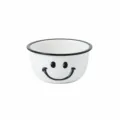 Bol à riz en céramique blanche minimaliste avec joli design de visage souriant pour la maison. - Bol New Pei 4,75 pouces