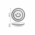 Minimalistisch keramisch dinerbord met schattig zwart smiley ontwerp, 17.5cm servies. - 7-inch bord in nieuwe stijl