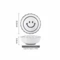 Keramische saladekom met schattige smiley, kom van 6,25 inch voor keuken en eettafel. - 6,25-inch saladekom in lotusstijl