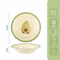 Assiette de fruits en céramique avocat 8.2 pouces vaisselle créative pour micro-ondes et four - Assiette ronde 8,2 pouces / Avocat jaune