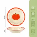 Bol en céramique en forme de pomme 8,2 pouces 21cm vaisselle pour micro-ondes four friteuse air - Assiette ronde 8,2 pouces / Pomme jaune