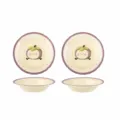 Piatto fondo rotondo in ceramica da 8.2 pollici set da 2 con motivo mangostano per cucina. - Piatto tondo da 8.2 pollici - Mangostano giallo - Set da 2