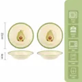 Set di 2 piatti in ceramica fantasia avocado 21 cm stoviglie da cucina per insalata - Piatto tondo da 8.2 pollici - Avocado giallo - Set da 2