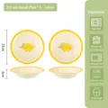 Set di 2 piatti in ceramica limone 8.2 pollici, stoviglie decorative, adatto per microonde. - Piatto tondo da 8.2 pollici - Limone giallo - Set da 2