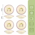 Set di 4 piatti di frutta in ceramica, ciotole profonde 8,2 pollici per pasta e pasti. - Piatto tondo da 8.2 pollici - Mangostano giallo - Set da 4