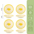 Set di 4 piatti in ceramica 8.2 pollici piatti fondi con simpatico motivo a limone cucina. - Piatto tondo da 8.2 pollici - Limone giallo - Set da 4