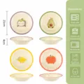 Set di 4 piatti da frutta in ceramica, ciotole profonde da 8,2 pollici con simpatici disegni. - Piatto tondo da 8.2 pollici - Frutta Gialla Mista - Set da 4