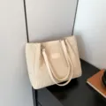 Sac cabas en paille tissée beige pour femme vacances d'été plage sac à bandoulière - Beige