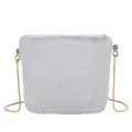 Sac Bandoulière Fourrure Synthétique Gris Peluche Chaine Hiver Mignon Sac Moelleux - Gris clair