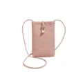 Sac de téléphone tressé rose, sac bandoulière décontracté effet paille avec cordon. - Rose avec Boucle Blanche