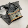 Sac seau tressé multicolore pour femme, joli sac à bandoulière élégant et décontracté. - Marron