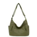 Sac bandoulière hobo en velours côtelé vert, fourre-tout décontracté pour femmes. - Vert