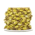 DIY handmade beaded chain, gold plated stainless steel with yellow crystal beads for jewelry. - Yellow