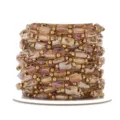 DIY crystal beaded chain stainless steel gold plated jewelry making necklace bracelet findings - Pink