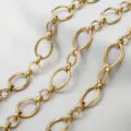 Stainless steel thick oval chain necklace DIY jewelry accessory link chain detail view - 18K Gold