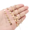 Edelstahl Dreieck Kette Detailansicht, 18K vergoldetes DIY Schmuck Zubehör. - Dreieckkette / 1m