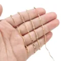 Stainless steel gold plated bar chain DIY jewelry necklace making component accessory - 1m / Gold Bar Chain