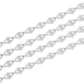 Close-up detail of the intricate embossed hollow metal chain links, showcasing fine craftsmanship. - 1m / Steel Color Chain