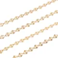 Gold plated clover chain bulk for handmade DIY jewelry necklace fashion accessories craft - 1m / Gold Chain